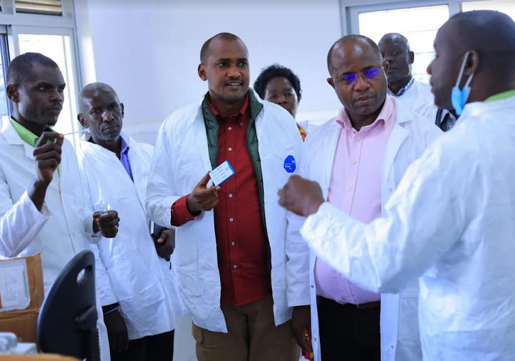 Hon Tumwebaze at NaLIRRI Laboratories